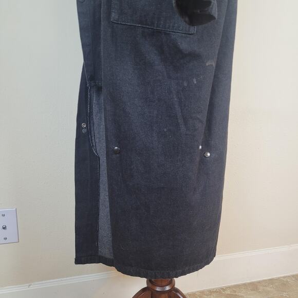 VTG Stoney River Coat Mens Medium Black Denim Duster Western USA Drover Outback - Picture 6 of 10